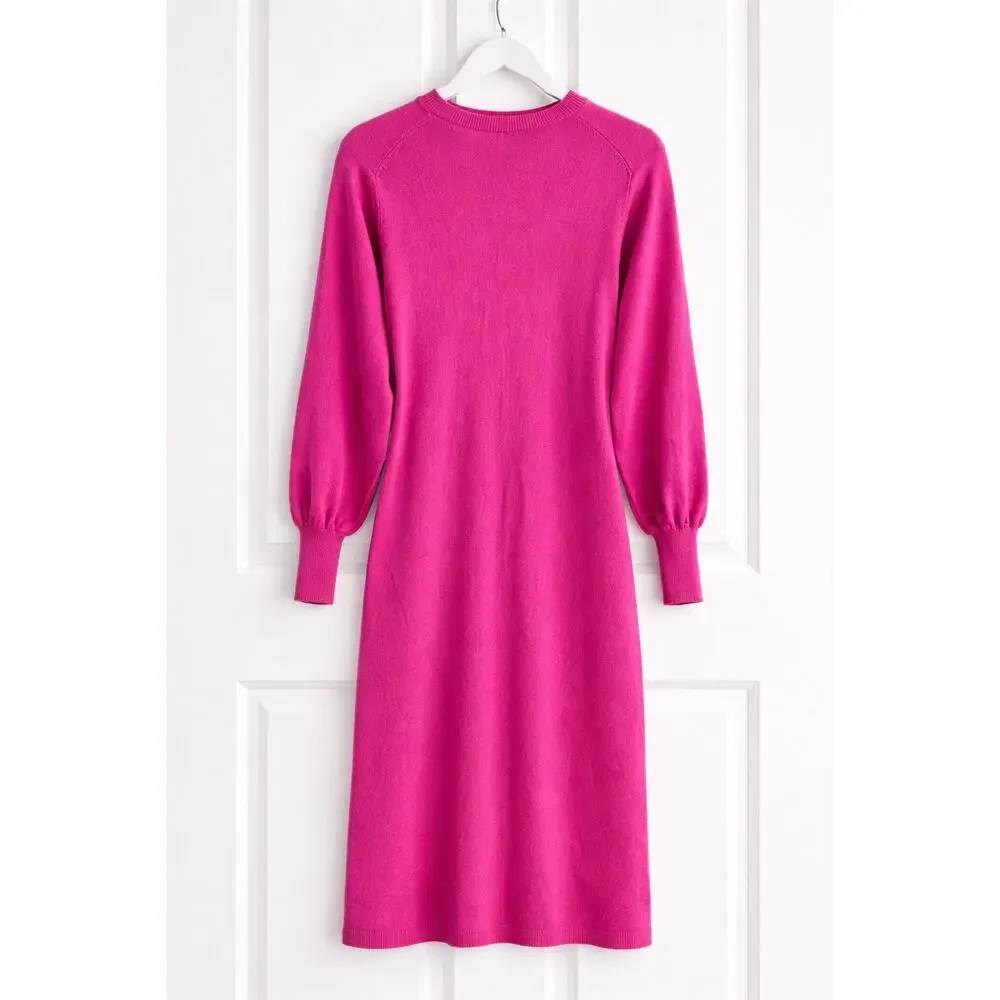 Ted Baker Essya Slouchy Tie Front Knit Midi Dress Cashmere Blend NWT